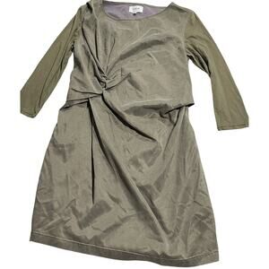 Hyden Yoo Dress Phoebe Boho Knot Front Cutout Back Tunic Womens Sz Small Green